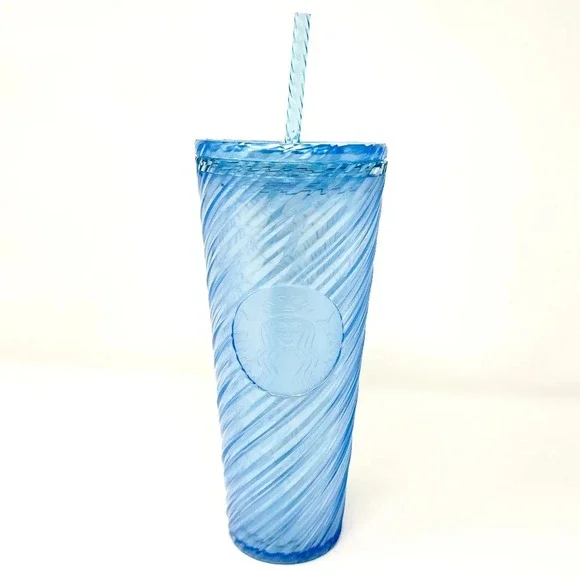 Starbucks Light Blue Swirl Cold Cup Venti 24 oz Summer 2024 NWT - Picture 3 of 8